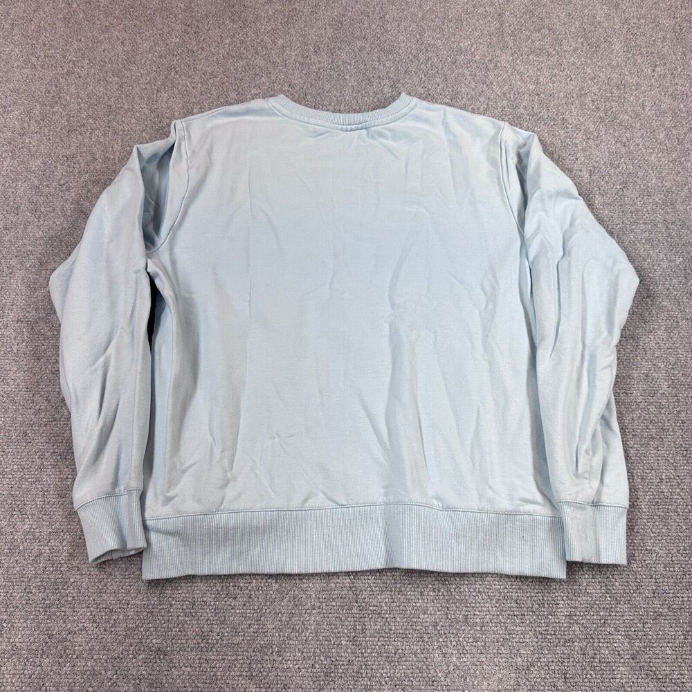 FILA French Terry Sweatshirt Womens M Blue Crewneck Pullover Pockets Lounge - Picture 9 of 9
